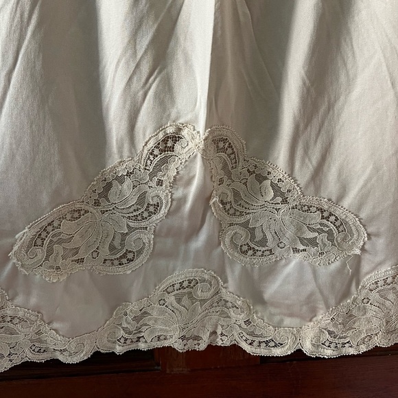 Vintage 1950s Slip Small White Ivory Nylon Lingerie Underskirt Lace Rockabilly - Picture 4 of 10
